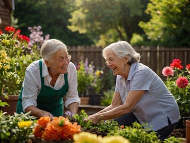 Geselligkeit und Spaß beim Gartenarbeiten